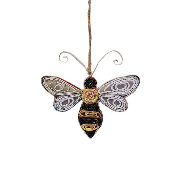 Bee Ornament - Recycled Paper