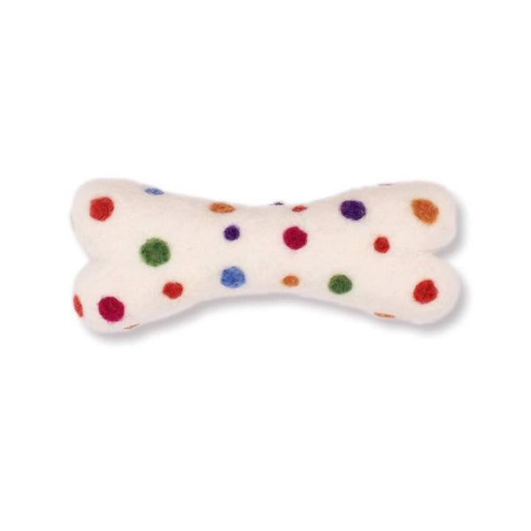 Eco Wool Dog Bones/Toys - Polka Dot • Tie-Dyed (Fair Trade)