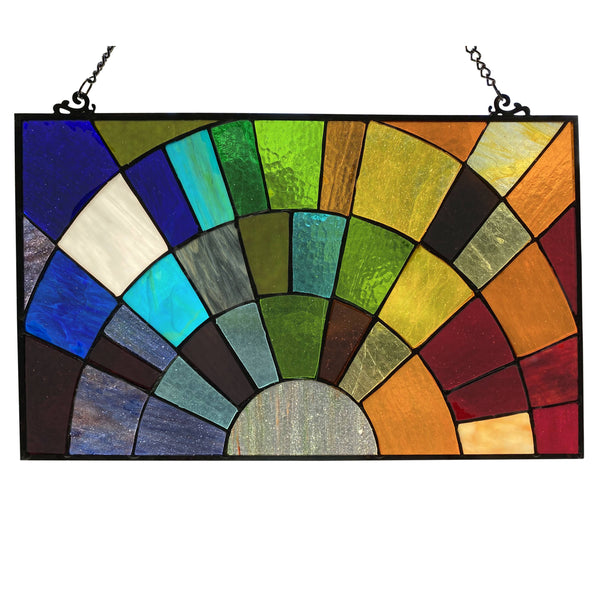 12"H Gemma Multicolor Rays of Sunshine Window Panel