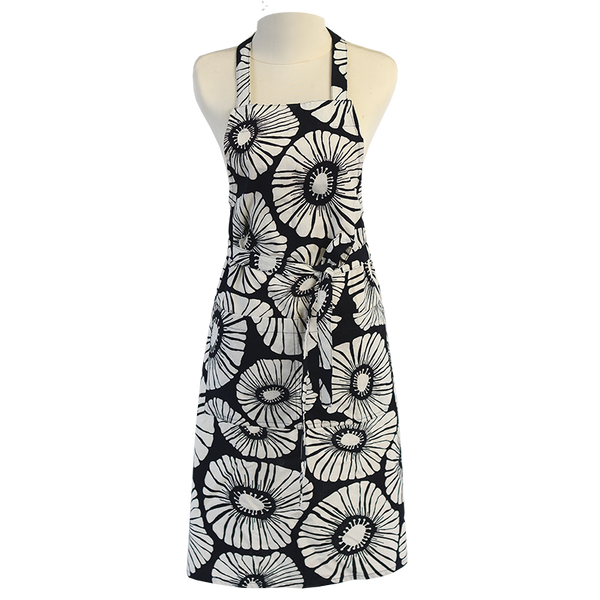 Apron | Retro Flowers Black & White