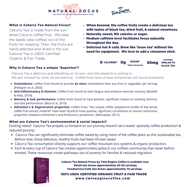 Caturra Tea Natural Focus Organic (Coffee Cáscara)