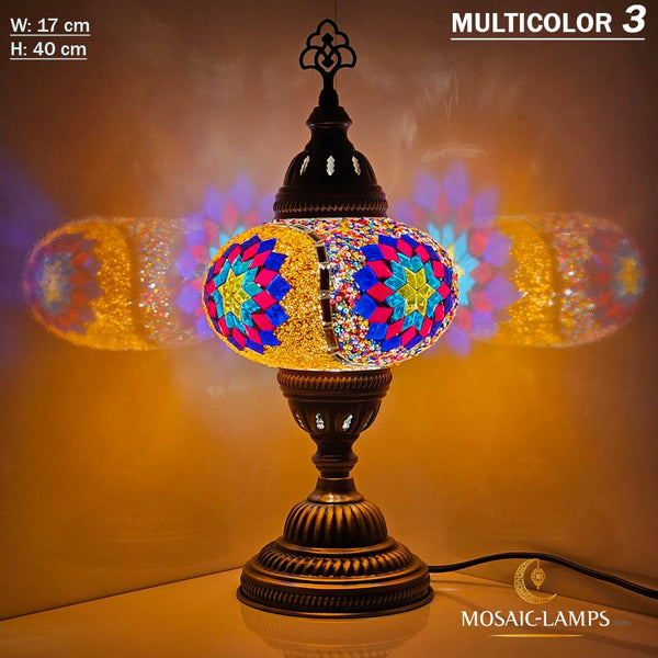 10+ Colors - Turkish Mosaic Large Globe Table Lamp, Marrakec