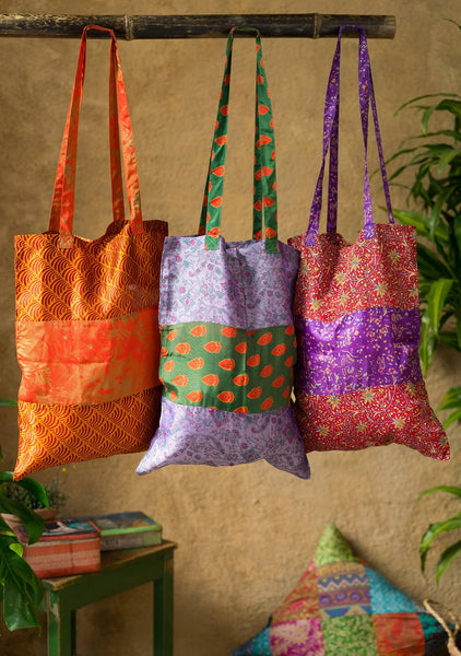 Recycled Sari Fabric Tote Bag