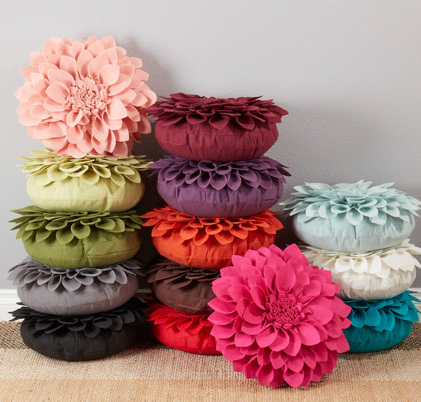 Felt Flower Pillow - Poly Filled