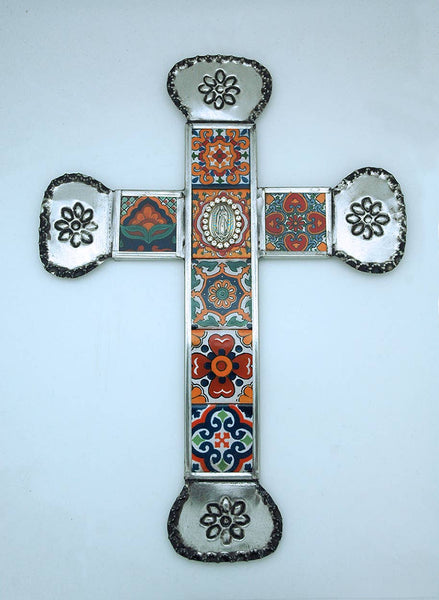 Mexican Talavera Wall Cross Accent