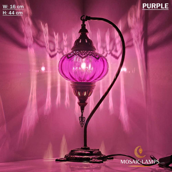 Clear Color Optic Globe Gooseneck Table Lamp
