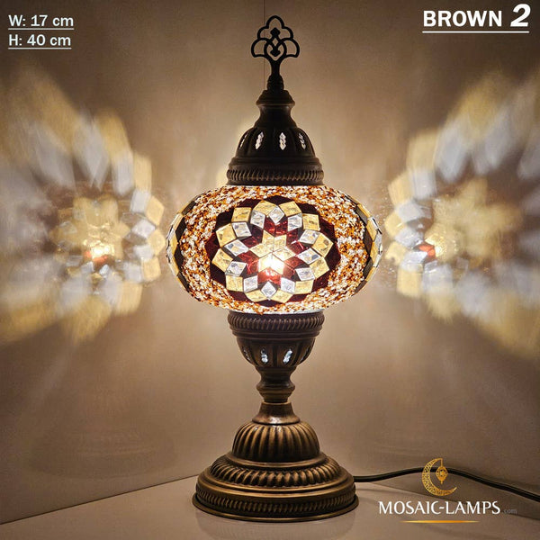 10+ Colors - Turkish Mosaic Large Globe Table Lamp, Marrakec