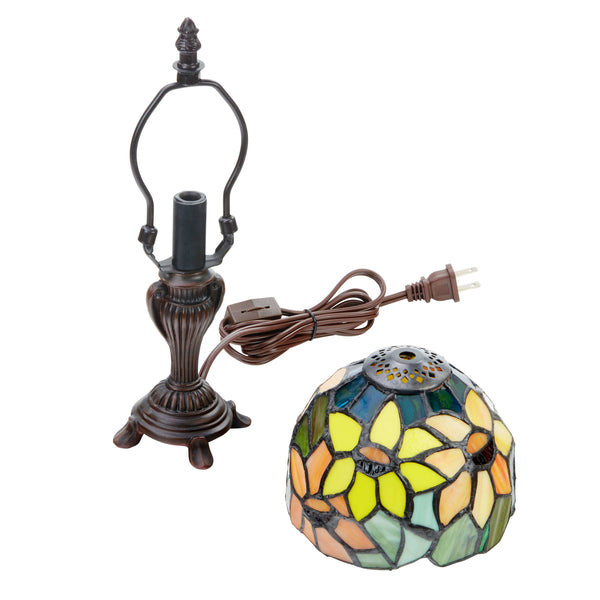 12"H Sunflower Blossoms Candlestick Accent Lamp