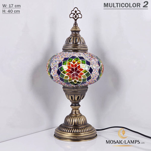 10+ Colors - Turkish Mosaic Large Globe Table Lamp, Marrakec