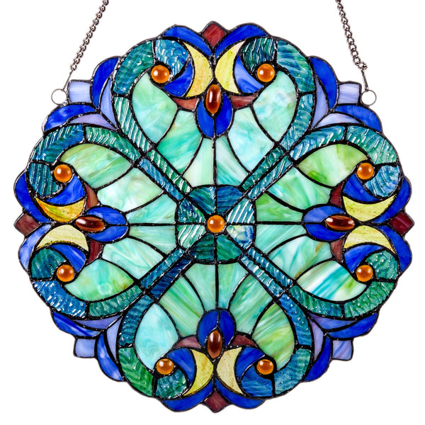 12"H Halston Multicolor Stained Glass Window Panel