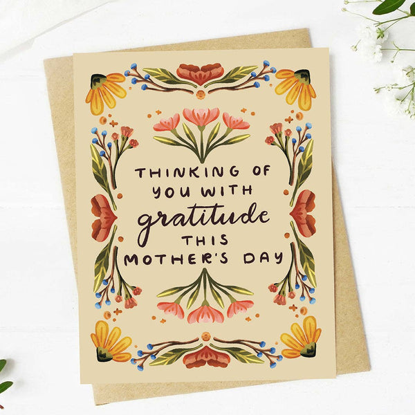 "Thinking of you with gratitude..." Mother's Day Card