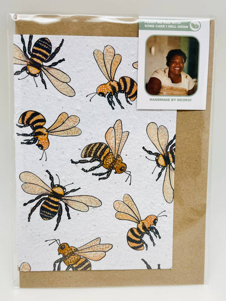 Growing Paper greeting card - Pollinators