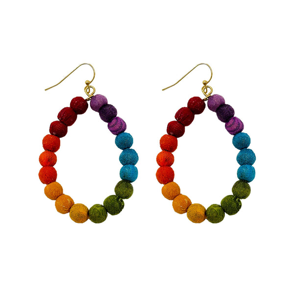 Kantha Prism Teardrop Earrings