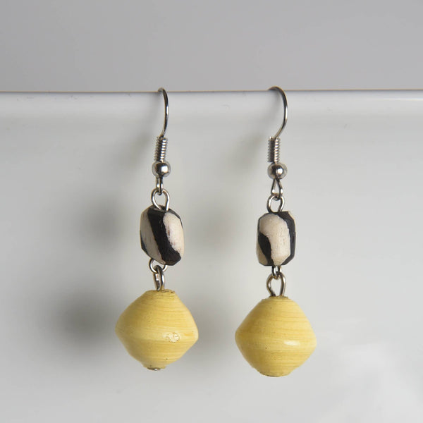 Batik Bone & Paper Earrings