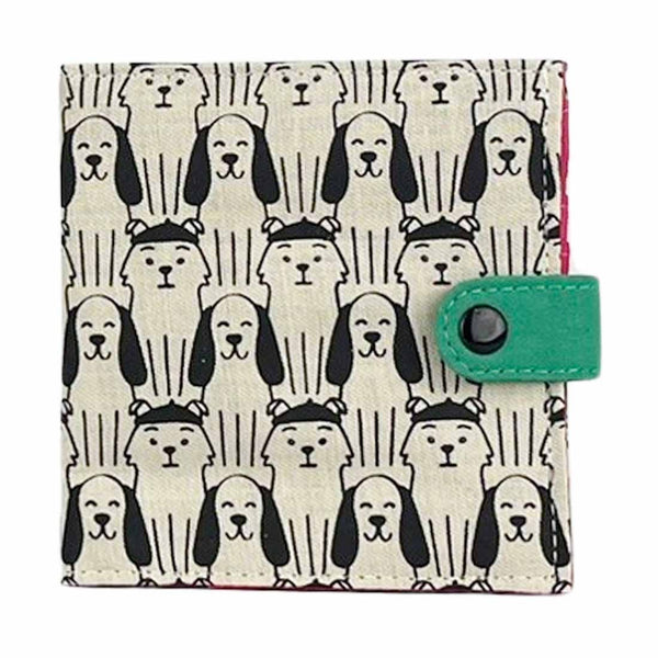 Canvas Square Wallet - Dog Print Wallet - Vegan Wallet