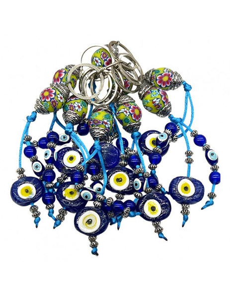 Handmade Glass Green Bead Keychain - Lucky Eye