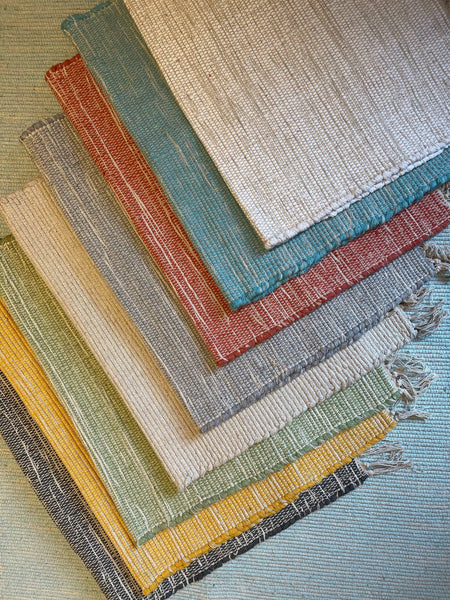 HUSH Hand Loomed Soft Cotton Rug in Muted Colours