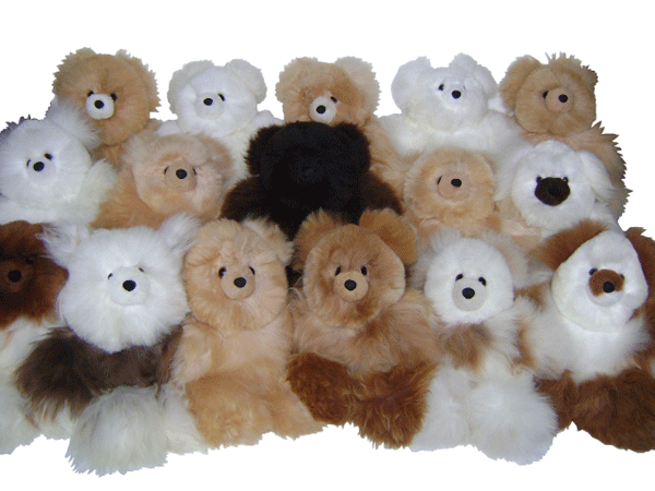 Alpaca Fur Teddy Bear Tan Natural 12" Plush Doll
