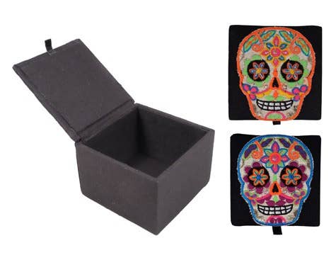 Embroidery Small Skull Box, India