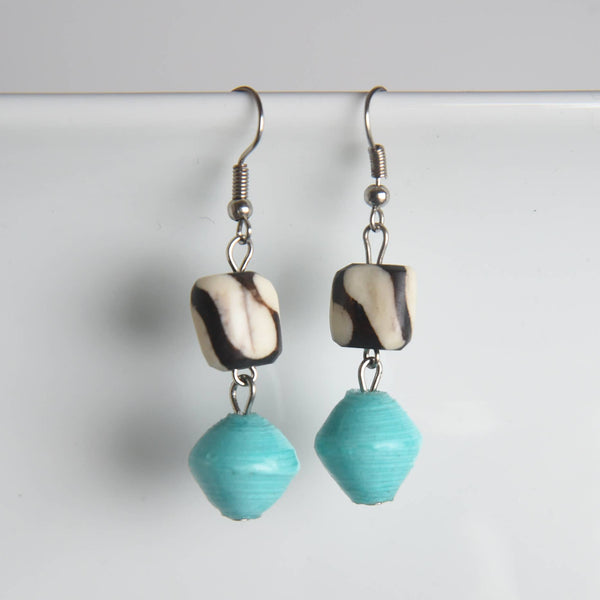Batik Bone & Paper Earrings