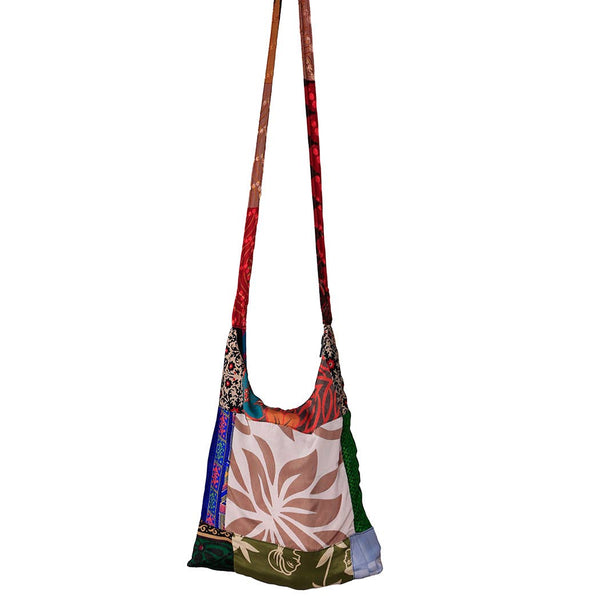 Reclaimed Patchwork Sari Zip Top Shoulder Bag