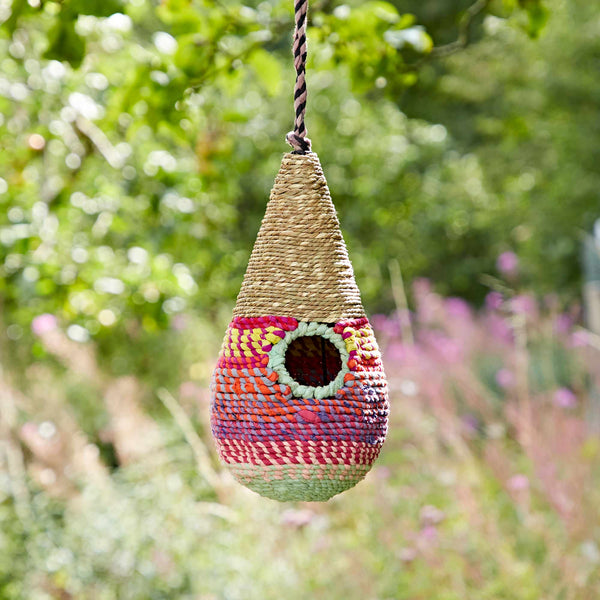Teardrop Recycled Cotton Birdhouse - Handmade