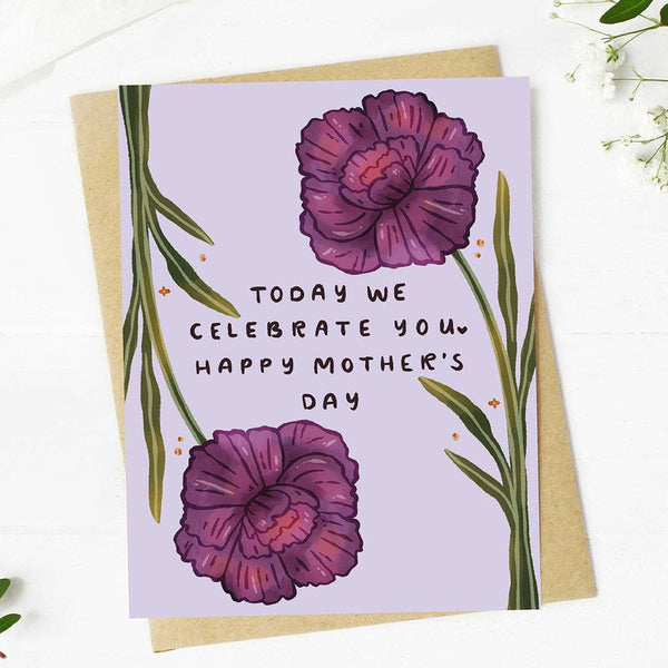 "Today we celebrate you" Floral Mother's Day Card