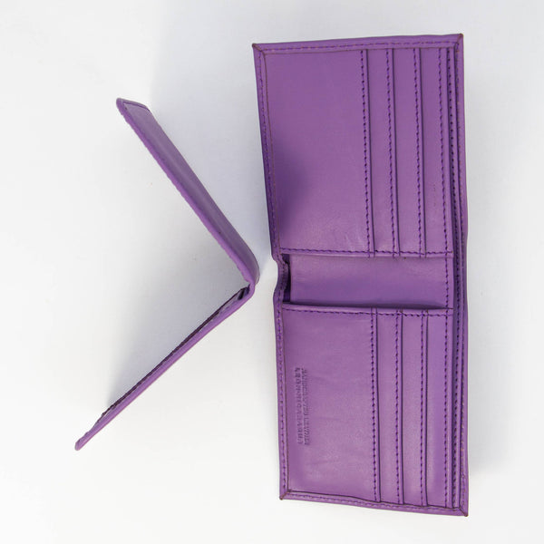 Leather BiFold Wallet - Purple - Artisan Fair Trade