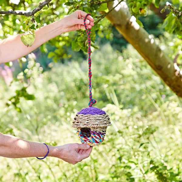 Acorn Recycled Cotton Birdhouse - Handmade