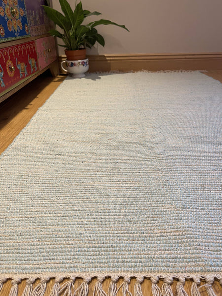 HUSH Hand Loomed Soft Cotton Rug in Muted Colours