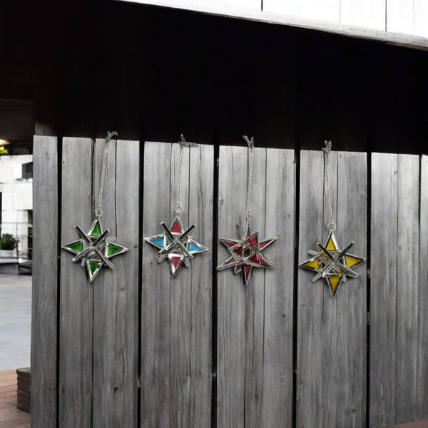 12 point Glass Star Ornaments