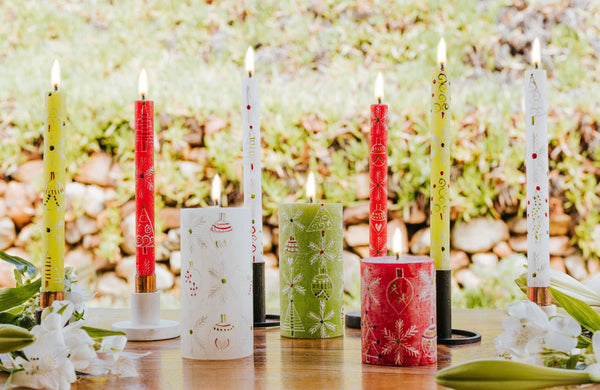 Whimsy Christmas Candle: Taper 9" Pair (8 hour burn time)