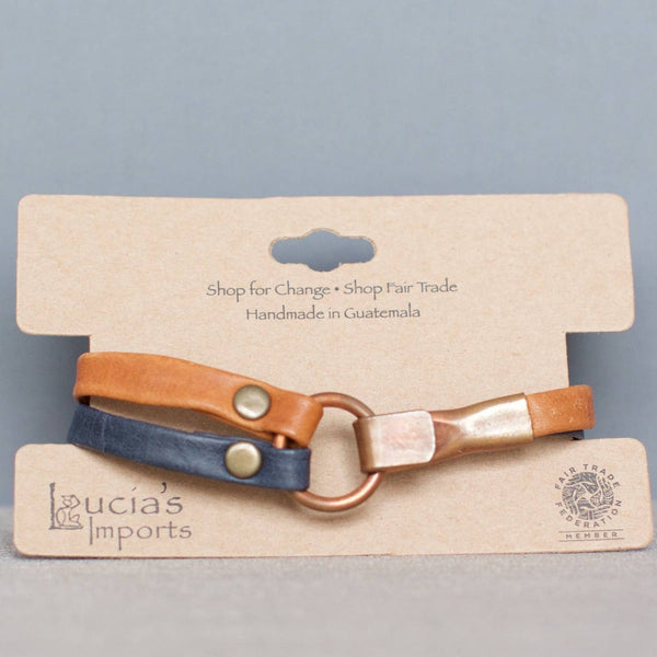 Copper Clasp Leather Bracelet (Sale)