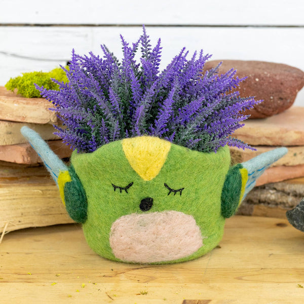 Hummingbird Felt Pot
