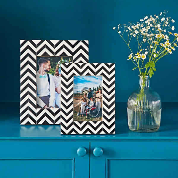 Handmade Chevron Patterned Photo Frame