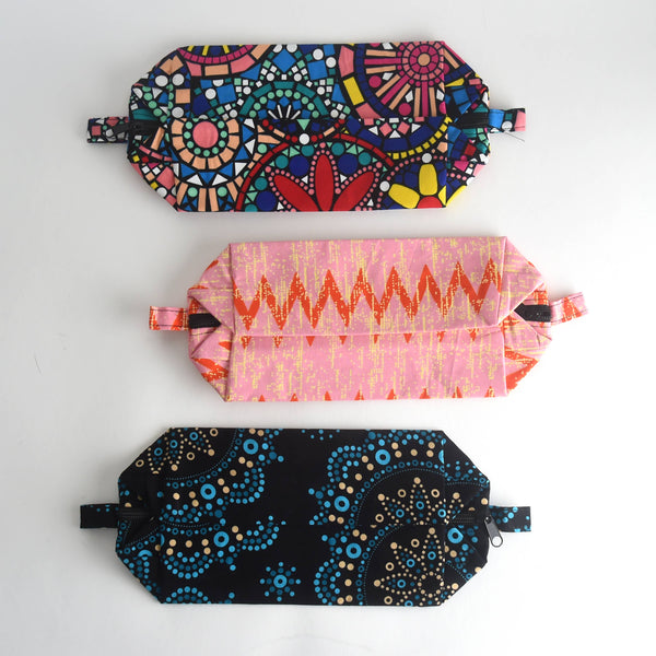 Structured Carry-All Fabric Box Pouch