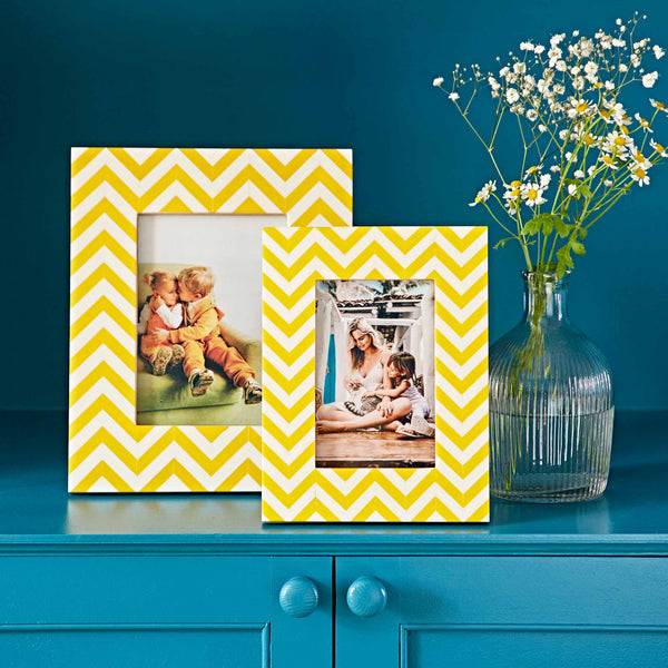 Handmade Chevron Patterned Photo Frame