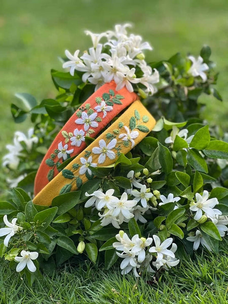 Lily Of The Valley Embroidered Headband, Collection Eva