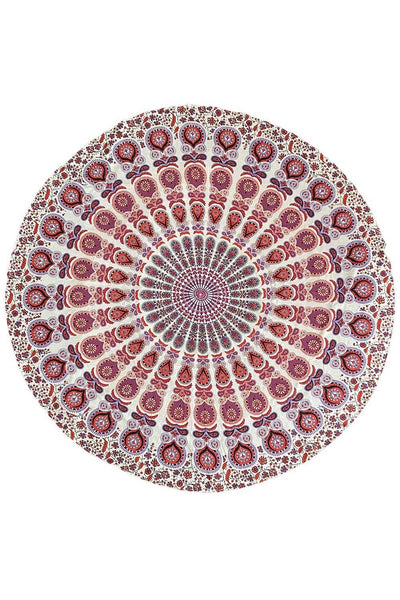 Round Tablecloth Tapestry Purple/red Mandala
