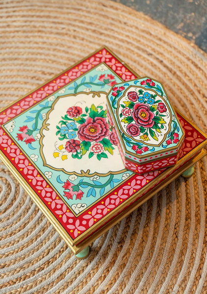 Rikisha Hand Painted Bajot Table