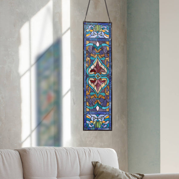 36"H Lani Victorian Stained Glass Window Panel