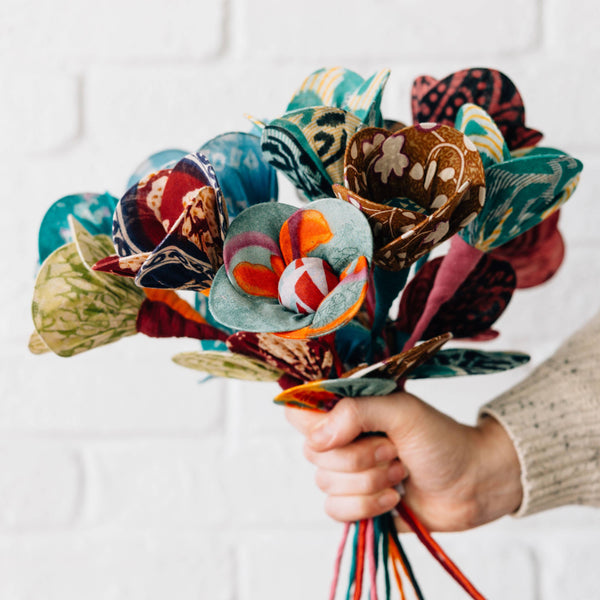 Recycled Sari Flower