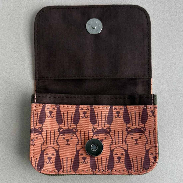 Canvas Card Holder - Mini Wallet - Dog Prints