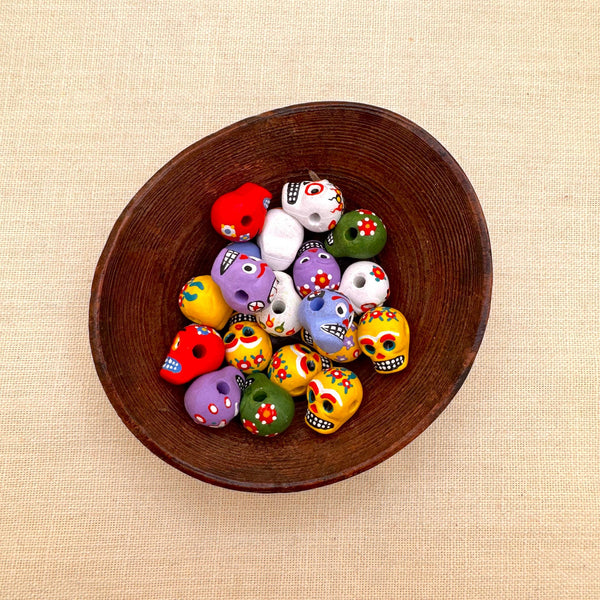 Colorful Skull Bead Clay, Peru 
