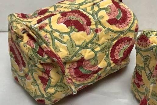 Medium Cosmetic Bag- Ajmer Yellow