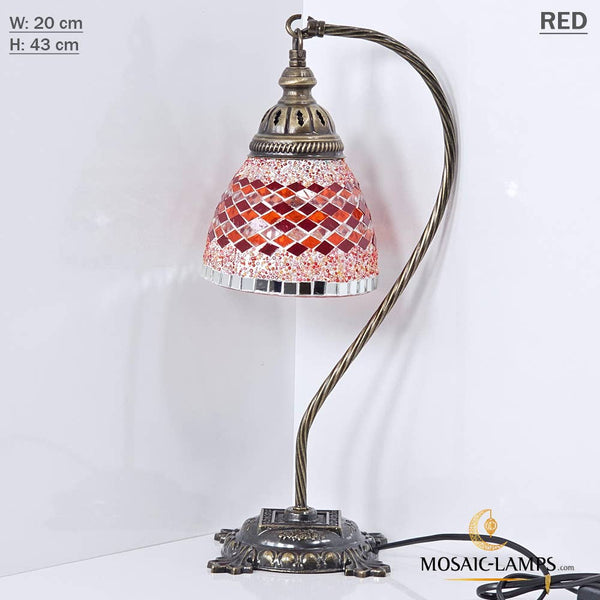 10+ Colors - Swan Neck Reading Table Lamp, Turkish Mosaic Re