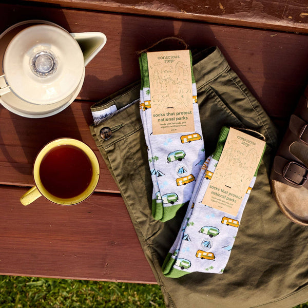 Socks that Protect National Parks (Green Campers) - Medium