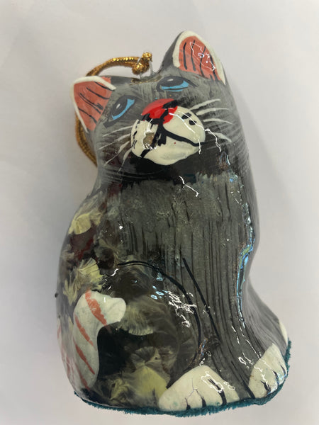 Papier-mache Cat Ornament