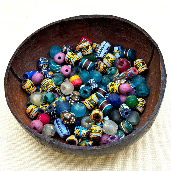 Individual Hand Made Glass Beads, Ghana (M13)