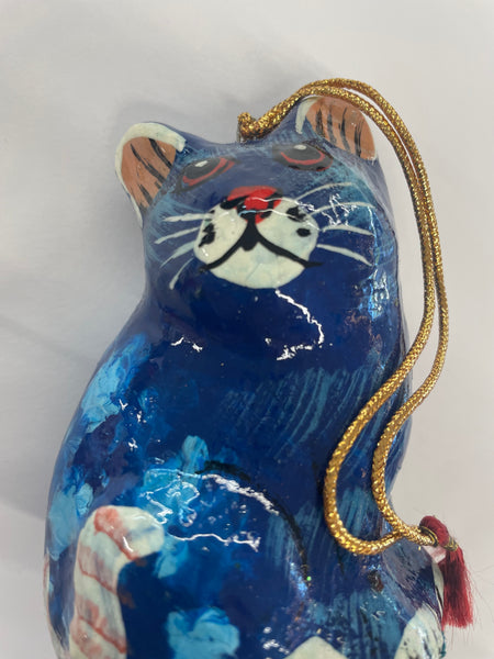 Papier-mache Cat Ornament